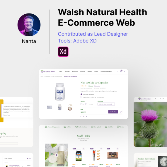 Walsh Natural Health UI Design